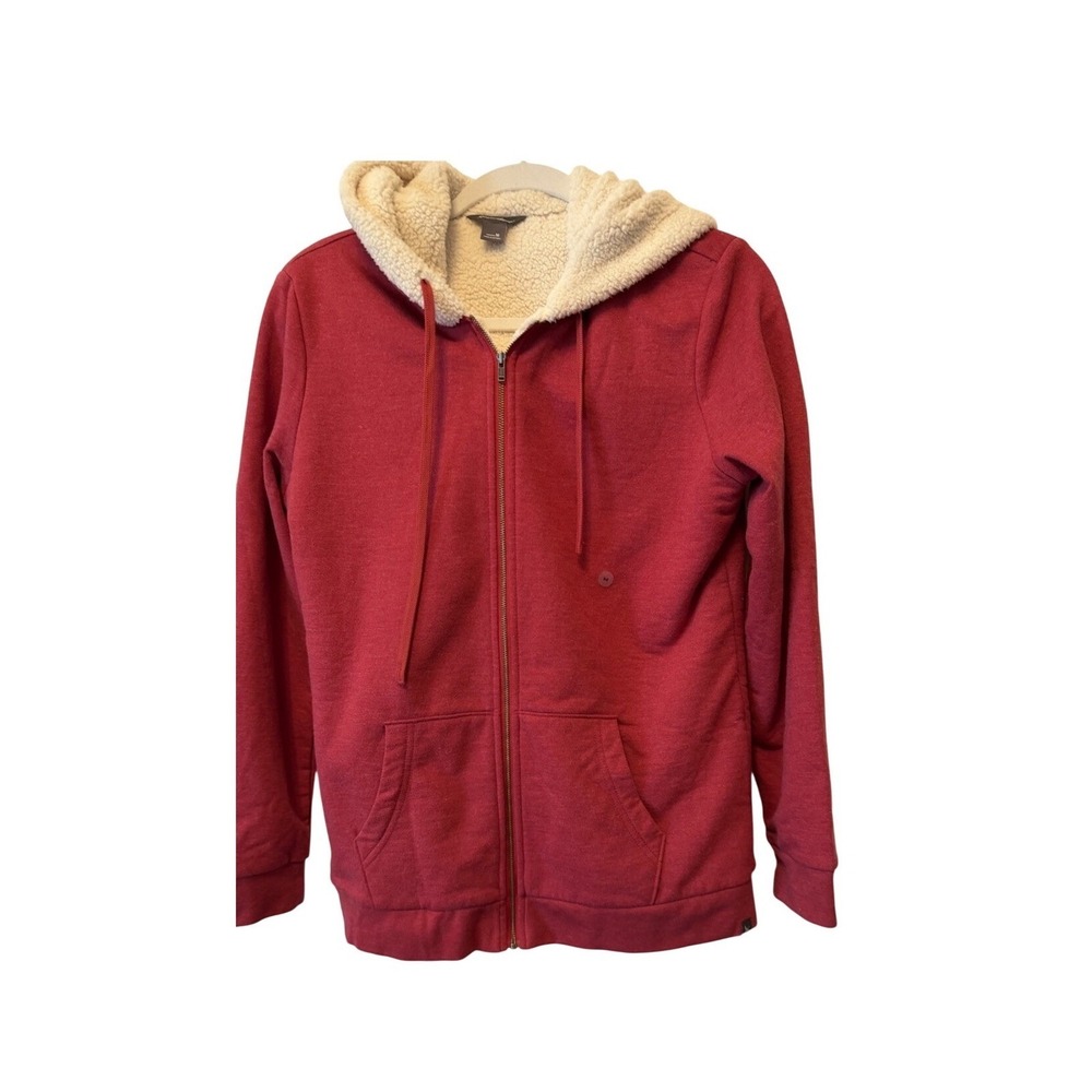 Eddie Bauer New Womens‎ Cabin Fleece Full Zip Hoodie Scarlet Red Size M Cozy